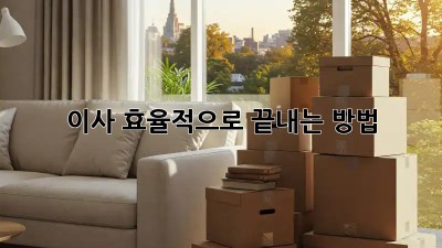 이사, 효율적으로 끝내는 방법!