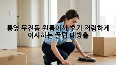 통영 무전동 원룸이사 후기: 저렴하게 이사하는 꿀팁 대방출! ✨