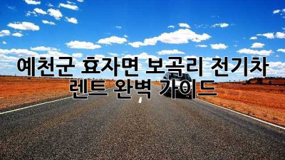 예천군 효자면 보곡리 전기차 렌트, 완벽 가이드!